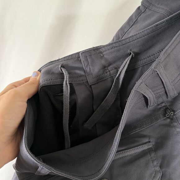 prAna Hiking Pants Women's 12 Dark Grey Nylon Snap Pockets 2 Button Zip - Picture 8 of 12